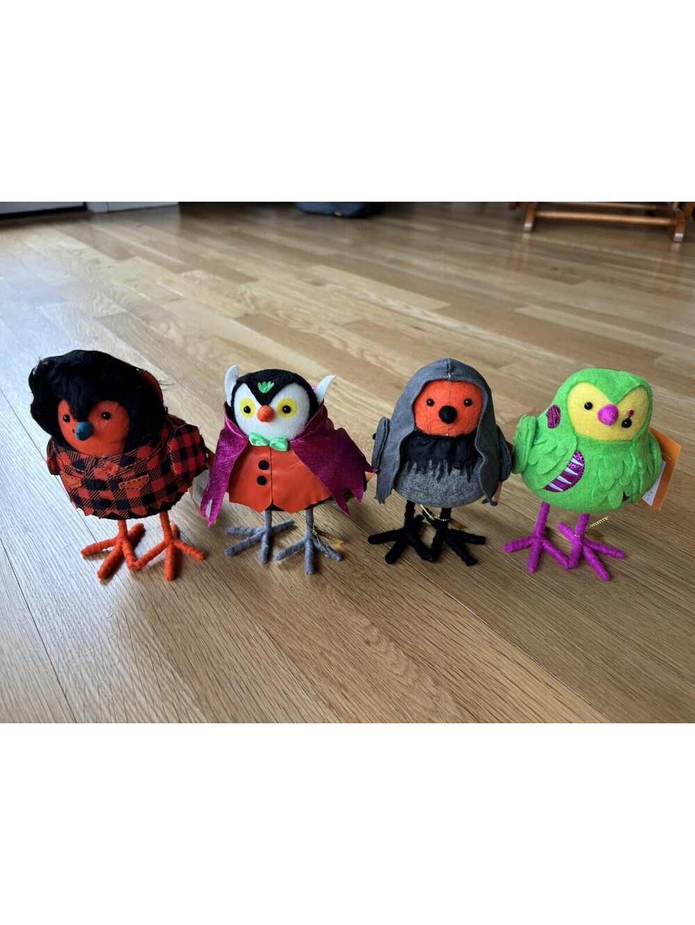 Hyde & EEK Featherly Friends Halloween Birds Lot of 4 Moony Charmer Lewis Moldy